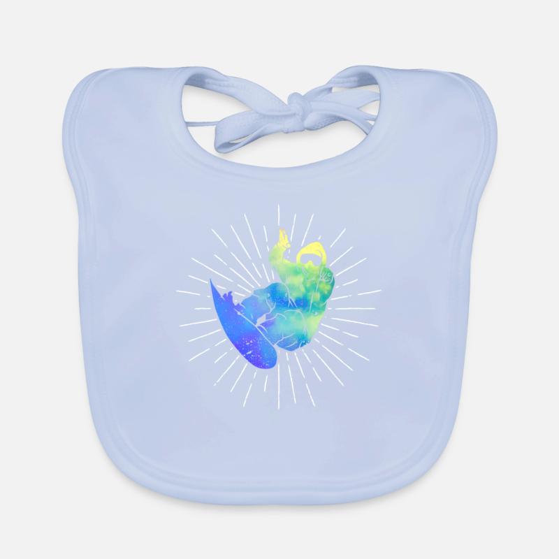 Snowboarding Outdoor Activity Snowboarder Winter Organic Baby Bibs