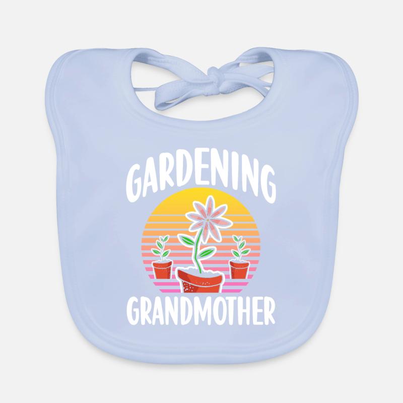 Gartenarbeit Großmutter Oma Gärtnerin Garten Baby Bio-Lätzchen