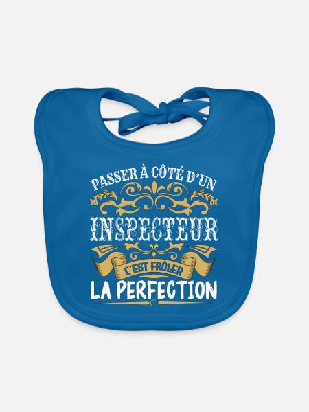 Le Meilleur Inspecteur | Inspecteur à la perfectio - Bavoir bio Bébé - bleu paon - Devant
