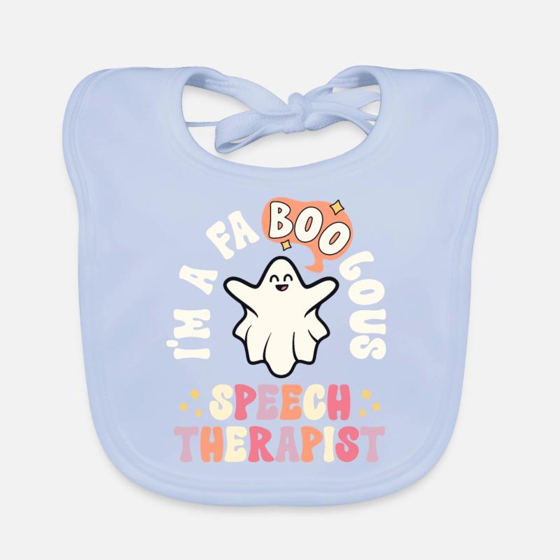 Faboolous Speech Therapist Halloween SLP Retro Organic Baby Bibs