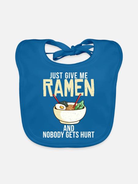 Amateur de ramen - Bavoir bio Bébé - bleu paon - Devant