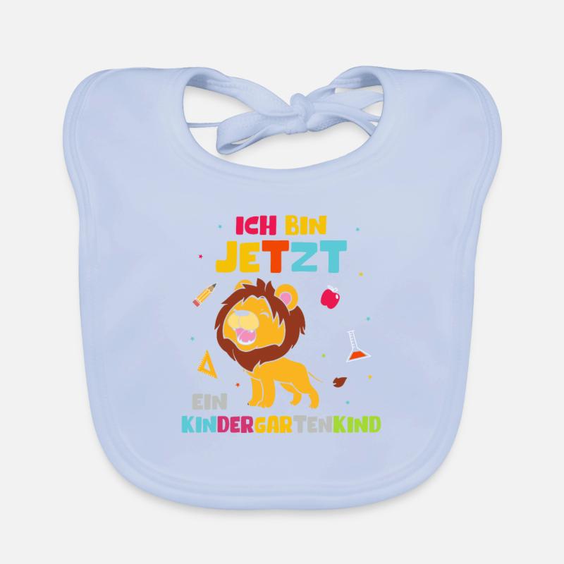 Ich bin jetzt ein Kindergartenkind Löwe Baby Bio-Lätzchen