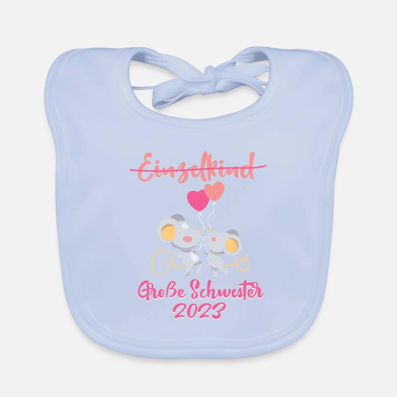 Große Schwester 2023 Einzelkind Maus Baby Bio-Lätzchen