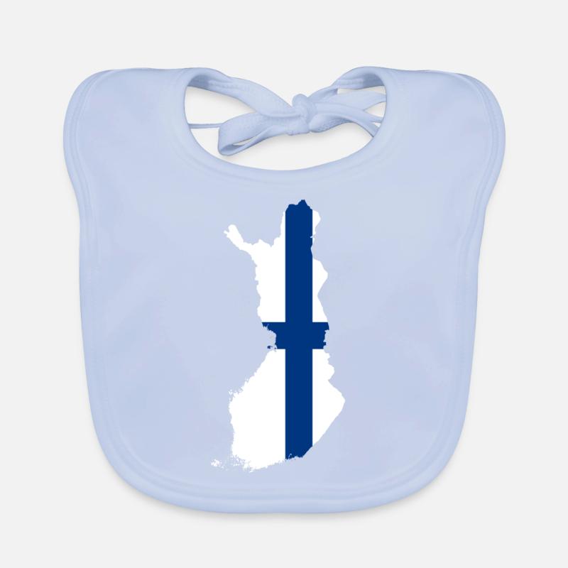 Forme du contour du pays du drapeau de la Finlande Bavoir bio Bébé