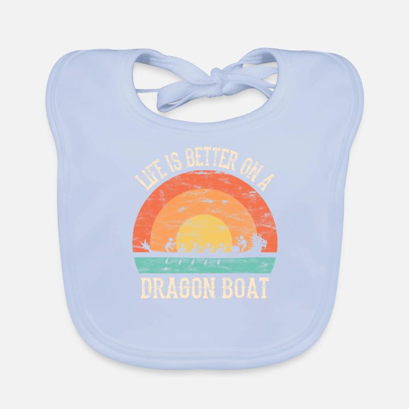 Chinese Dragon Boat Race Organic Baby Bibs
