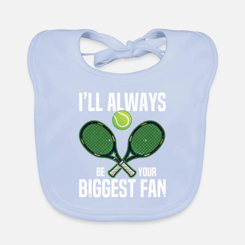 Tennis Player Coach Papa Mama I will always Organic Baby Bibs