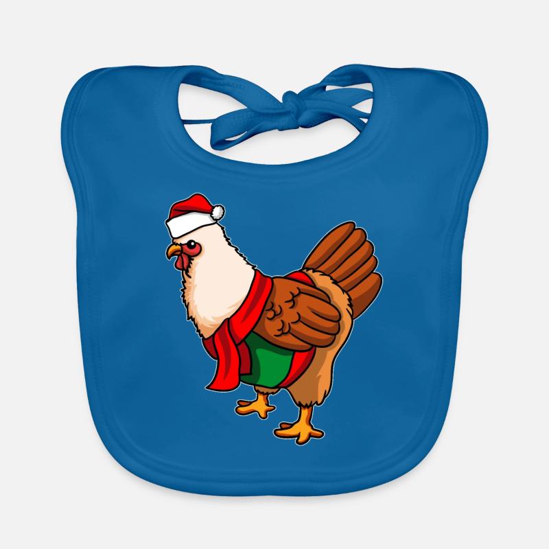 Chicken with Christmas Sweater Organic Baby Bibs