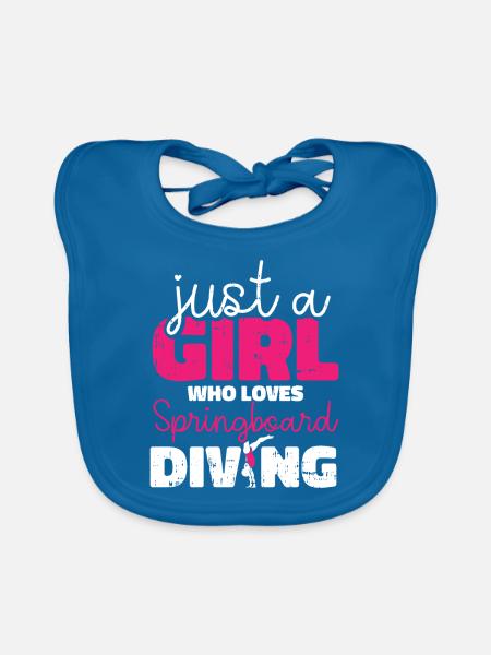 Turmspringen Turmspringer Mädchen - Baby Bio-Lätzchen - Pfauenblau
