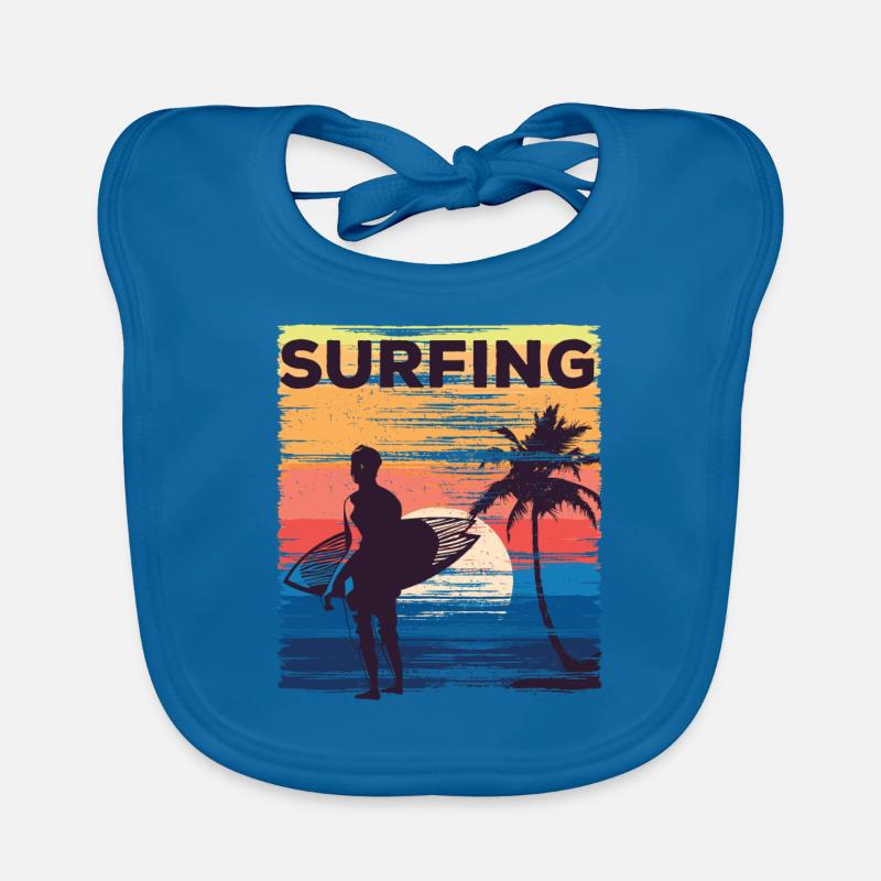 Surf Surf Surfer Planche de surf Surf Bavoir bio Bébé