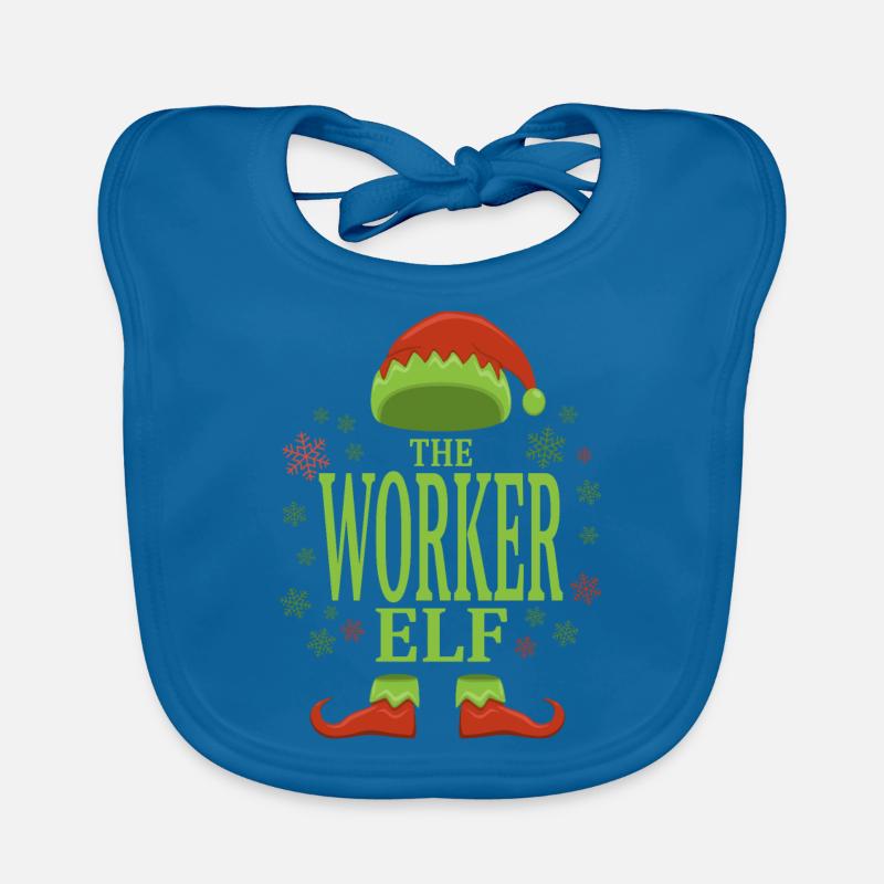 Worker Christmas Elf Organic Baby Bibs