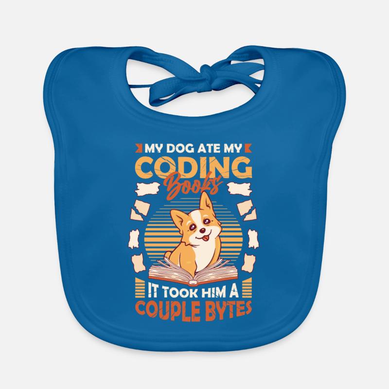 Dog Bytes Code Computer Joke Programming Organic Baby Bibs