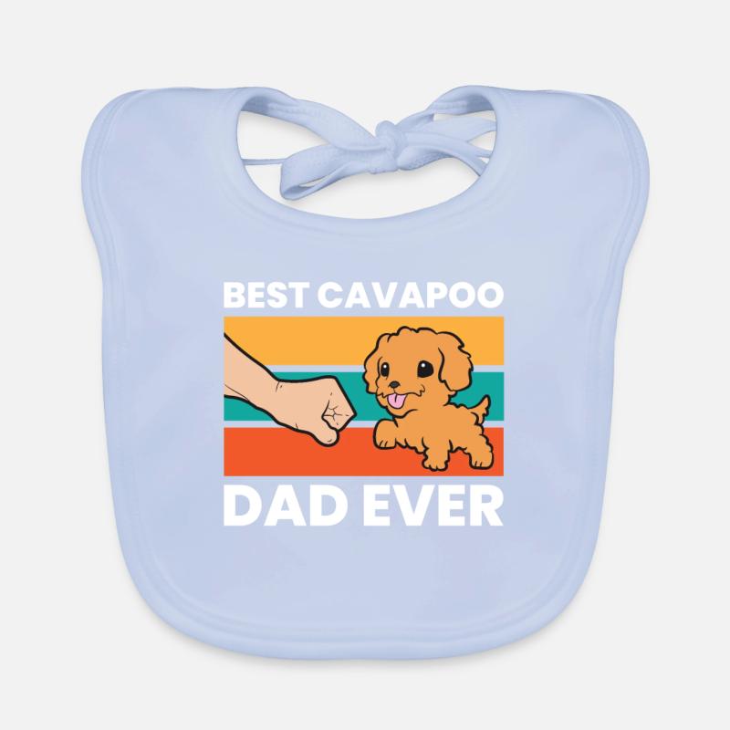 Cavapoo Dog Papa Cavoodle Best Cavapoo Dad Ever Organic Baby Bibs