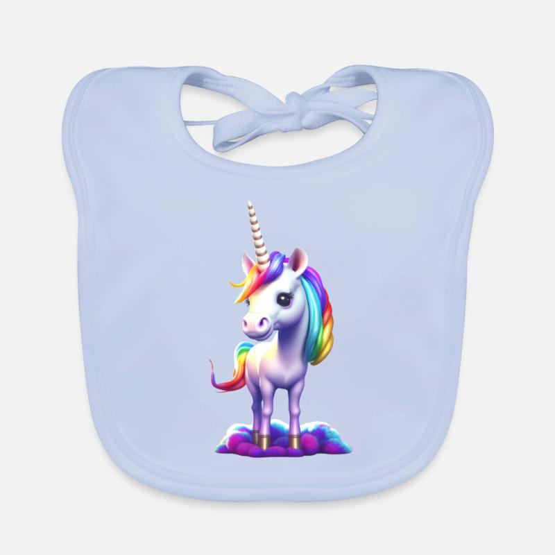 Süßes kleines Einhorn ist auf der Suche nach dir Baby Bio-Lätzchen