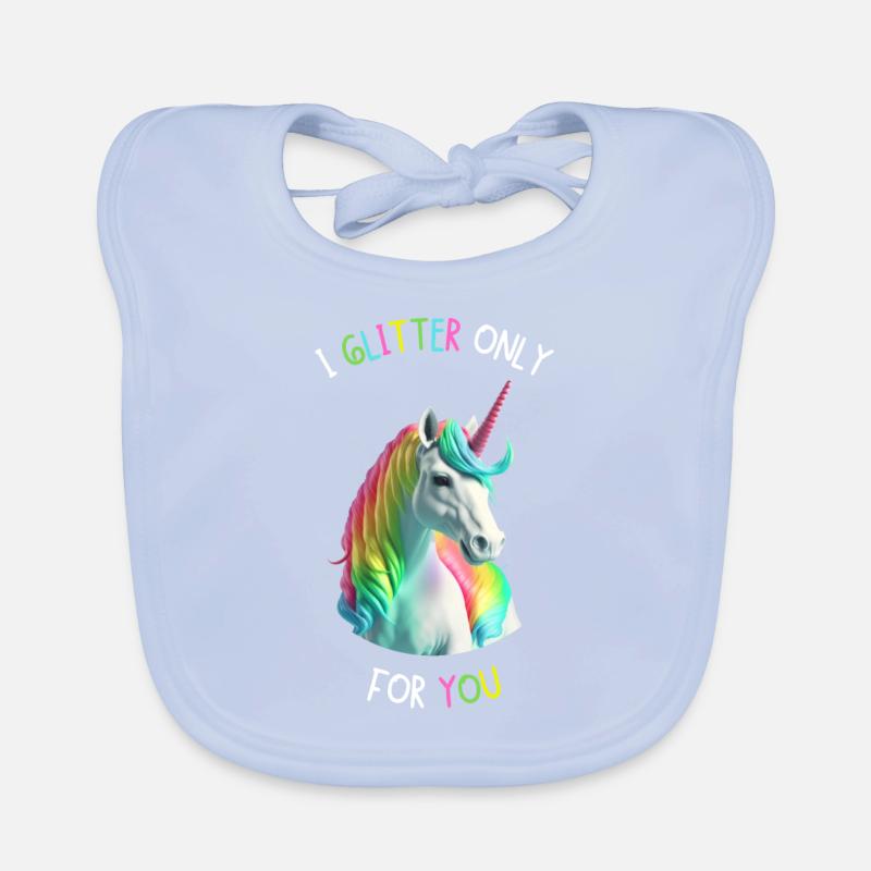 Süßes Einhorn auf der Suche nach dir, um seinen Baby Bio-Lätzchen