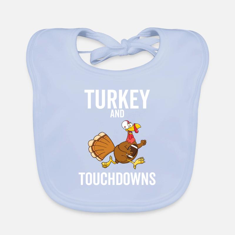 Turkey and Touchdowns Organic Baby Bibs