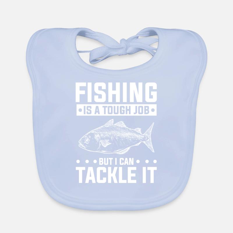 Pêcheur disant Pêcher un travail difficile, je peux m'y attaquer Bavoir bio Bébé