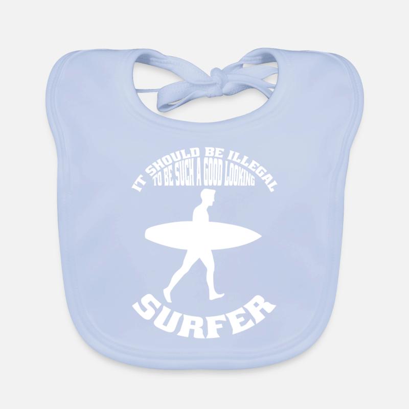 Surfer Surfing Surfboard Surf instructor Organic Baby Bibs