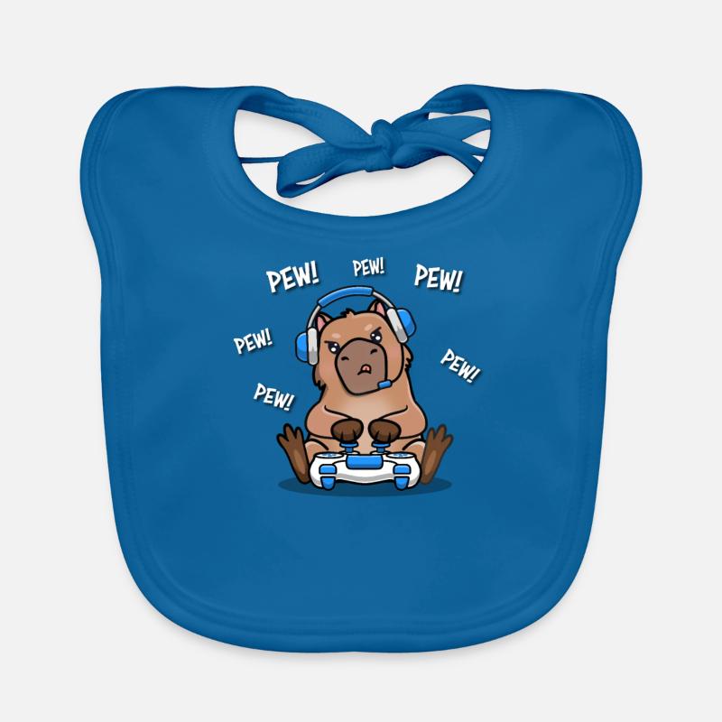 Capybara - Baby Bio-Lätzchen - Pfauenblau