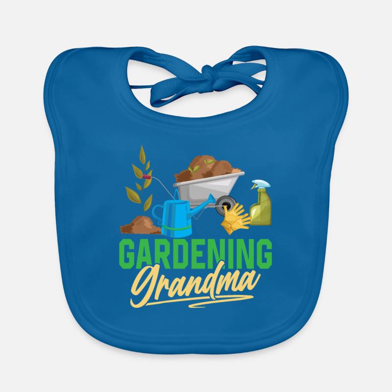 Gartenarbeit Oma Garten Großmutter Gärtnerin Baby Bio-Lätzchen