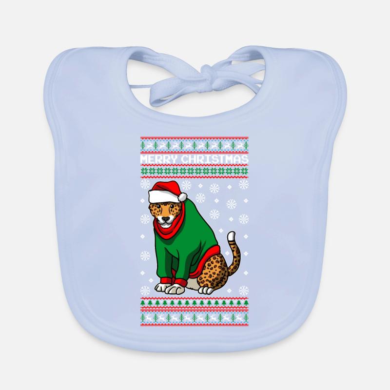 Léopard avec pull de Noël moche Bavoir bio Bébé
