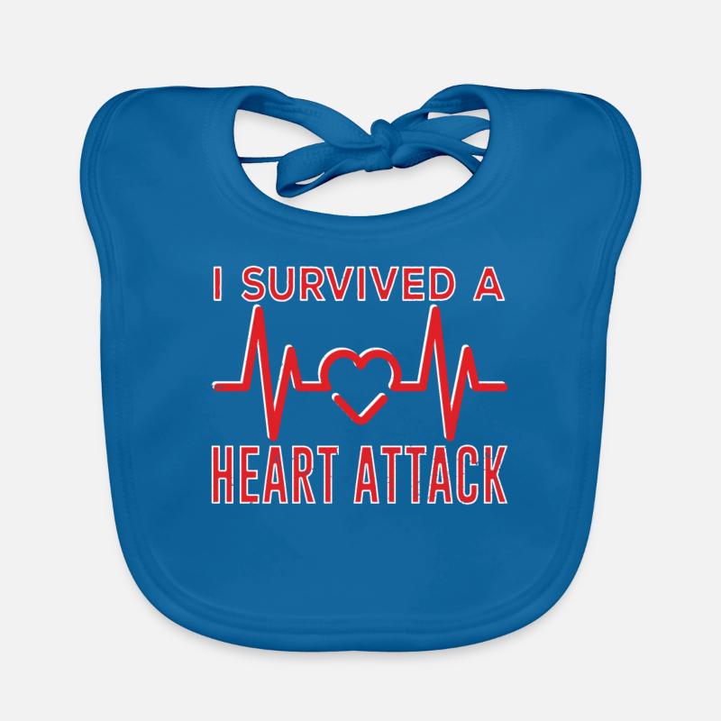I survived a heart attack Heart attack Organic Baby Bibs