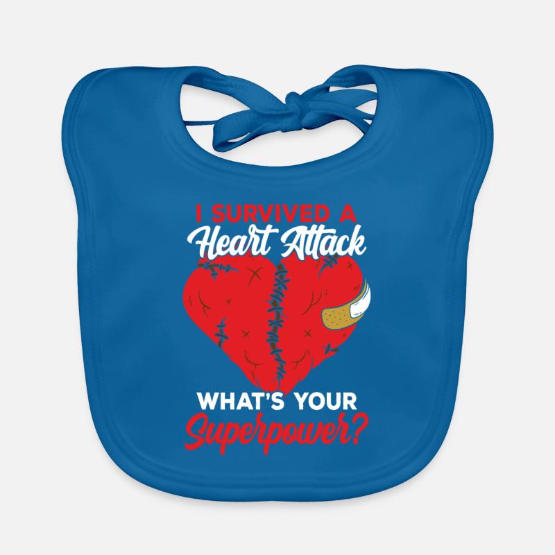 I survived a heart attack Heart attack Organic Baby Bibs