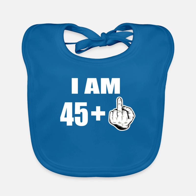 46e anniversaire - Bavoir bio Bébé - bleu paon