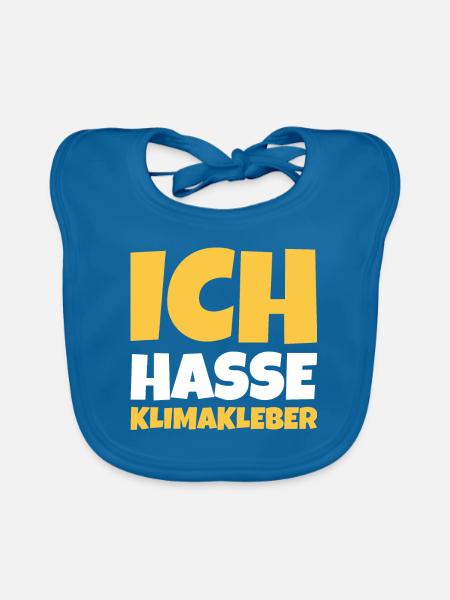 Straße ankleben Protest - Baby Bio-Lätzchen - Pfauenblau - Vorne