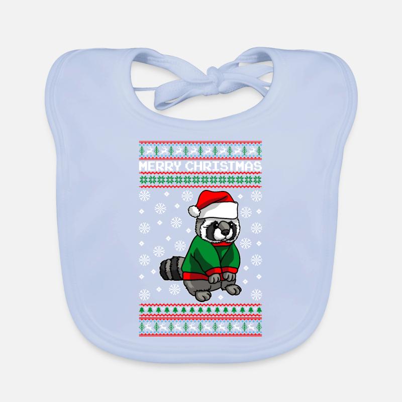 Raton laveur avec pull de Noël moche Bavoir bio Bébé