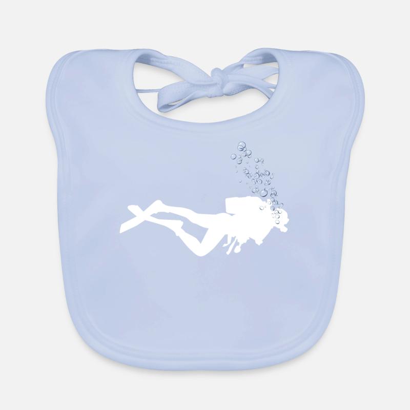 Scuba divers underwater with air bubbles Organic Baby Bibs