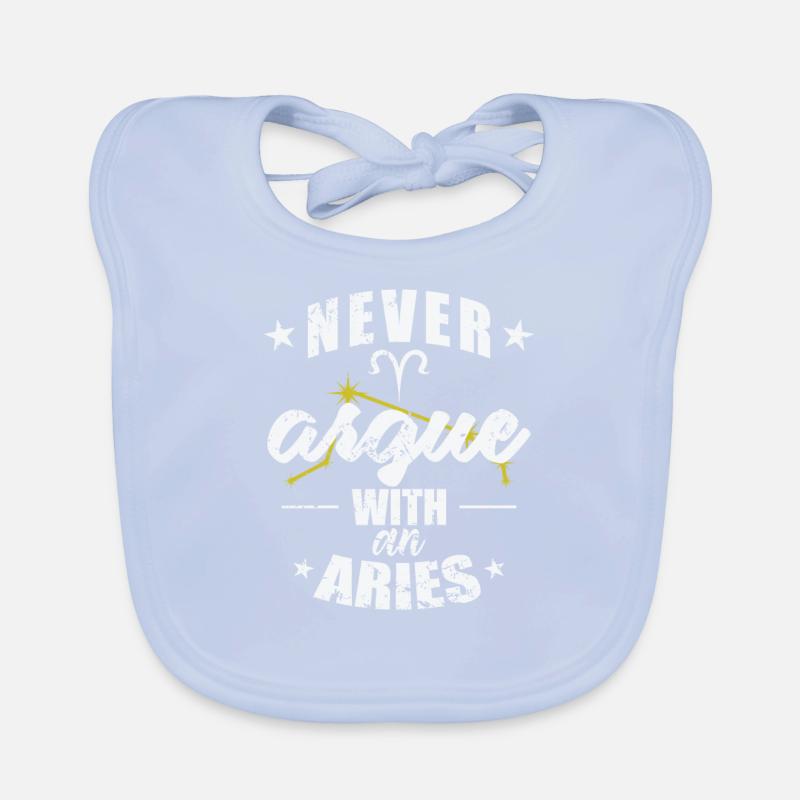 Sternzeichen Never argue with an Aries Widder Baby Bio-Lätzchen