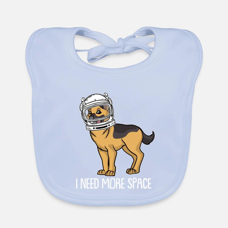 Schäferhund Astronaut I Need More Space Baby Bio-Lätzchen