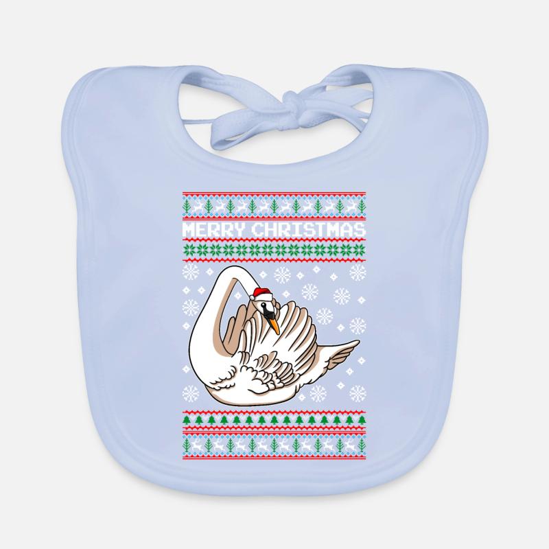 Cygne de Noël Joyeux Noël Bavoir bio Bébé