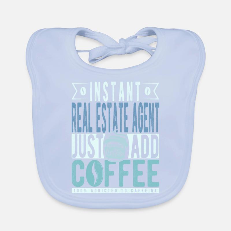 Real estate agent coffee saying Organic Baby Bibs