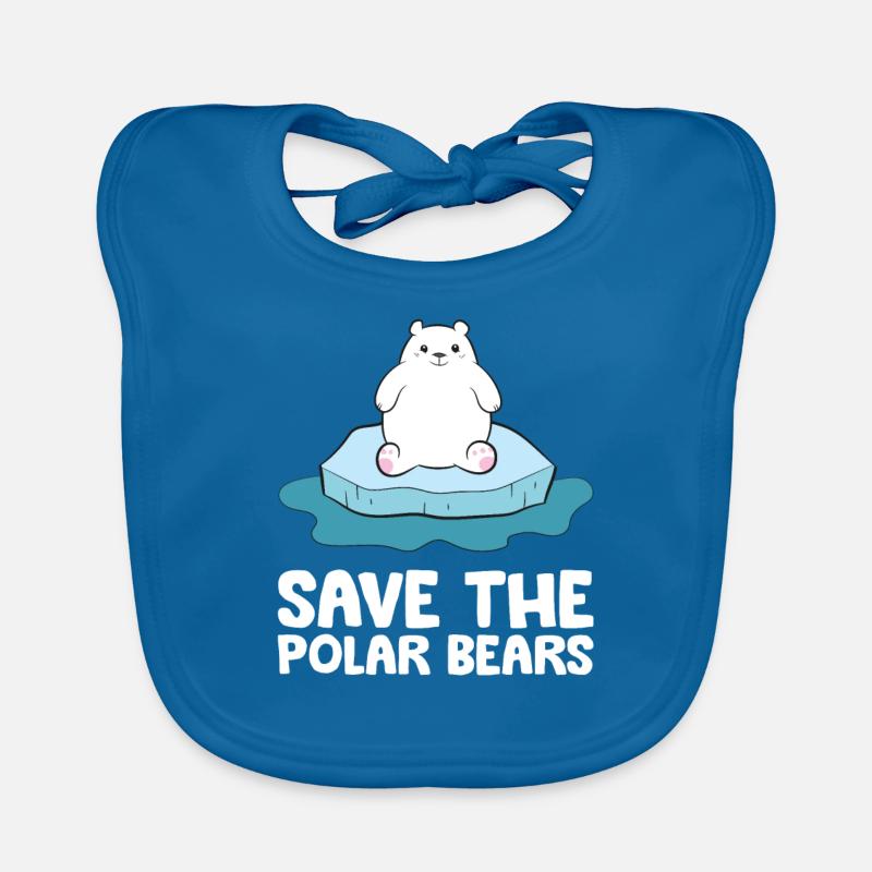Arctic Polar Bear Save The Polar Bears Organic Baby Bibs