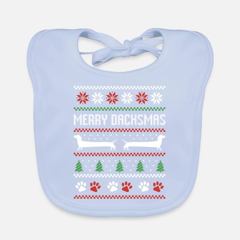 Dackel Wurst Hund Hässlicher Weihnachtspullover Baby Bio-Lätzchen