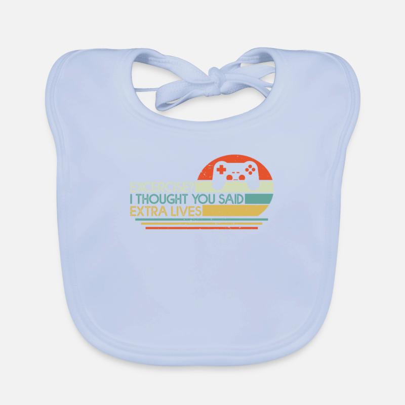 Gaming Excercise Extra Lives Organic Baby Bibs