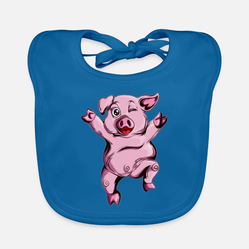 Mignon Mignon Cochon Fermier Cochon Danse Bavoir bio Bébé