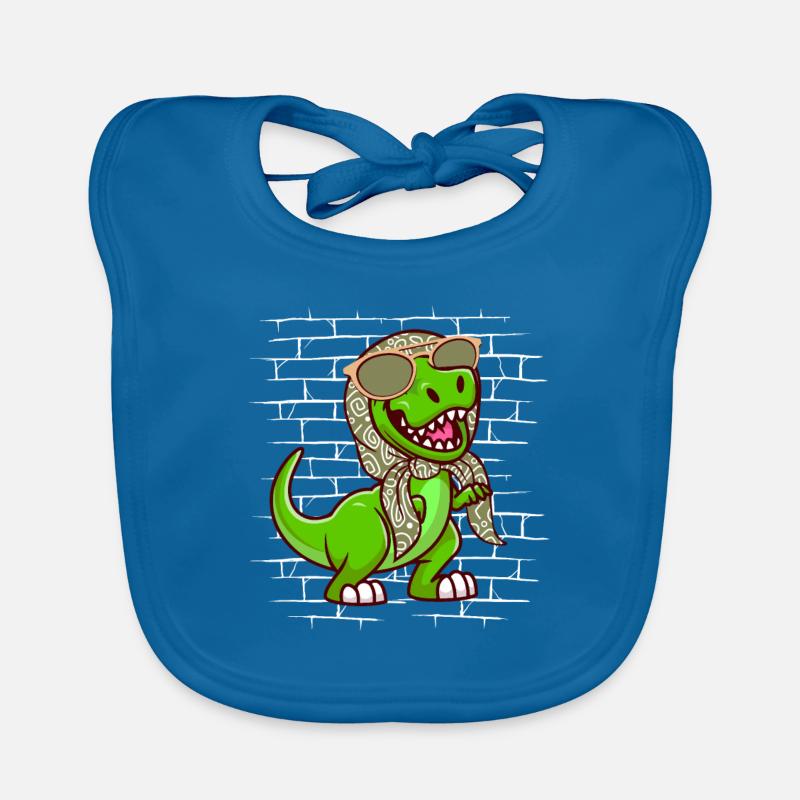 Trex T Rex Dino Lunettes de soleil Echarpe - Bavoir bio Bébé - bleu paon