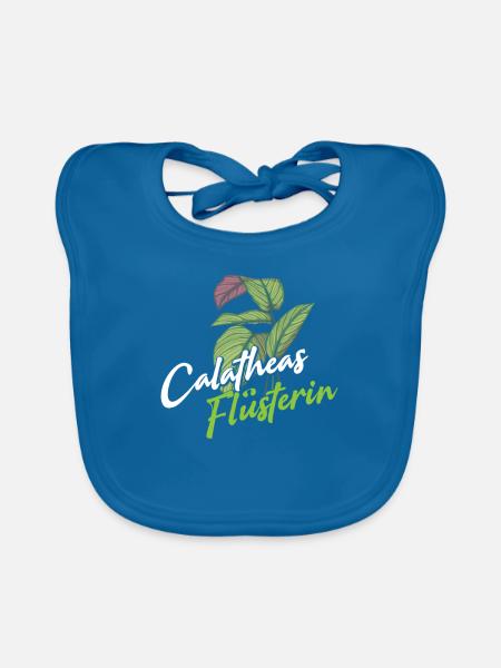 Calatheas Flüsterin Pflanzenmama Pflanze - Baby Bio-Lätzchen - Pfauenblau