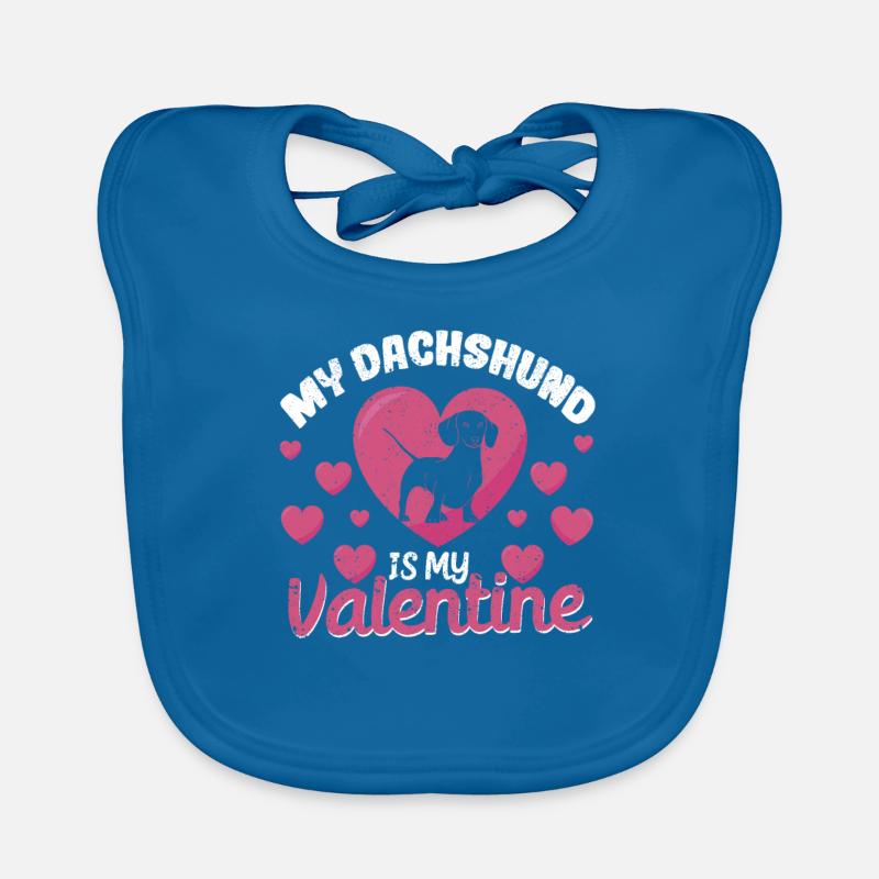 Mon teckel est mon chiot de la Saint-Valentin La Saint-Valentin Bavoir bio Bébé