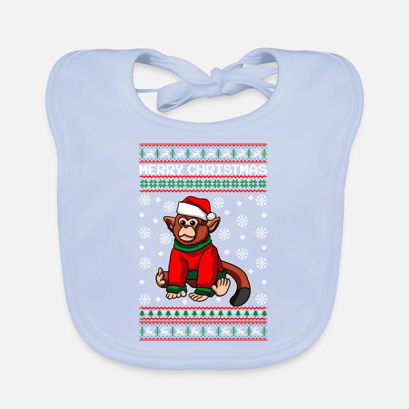 Singe Joyeux Noël Bavoir bio Bébé
