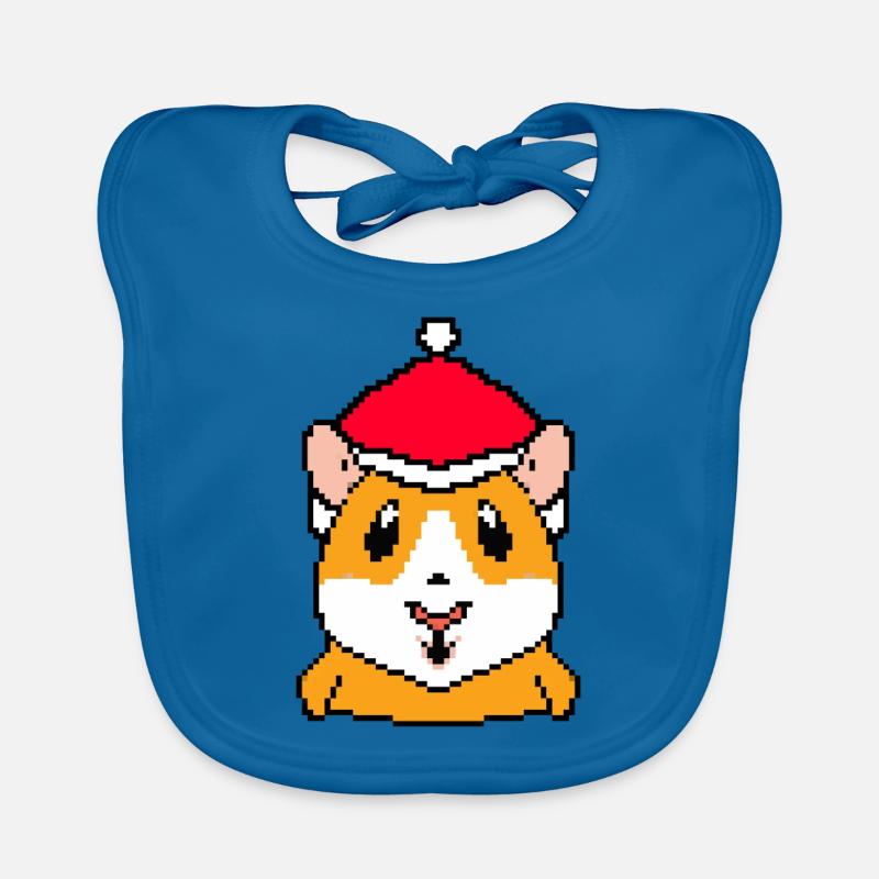 Hamster pixelisé Noël - Drôles de hamsters Bavoir bio Bébé