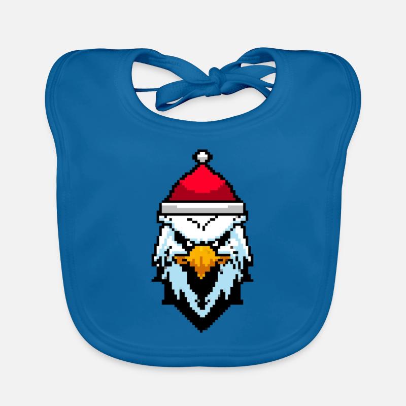 Aigle pixelisé Noël - Drôles d’aigles Bavoir bio Bébé