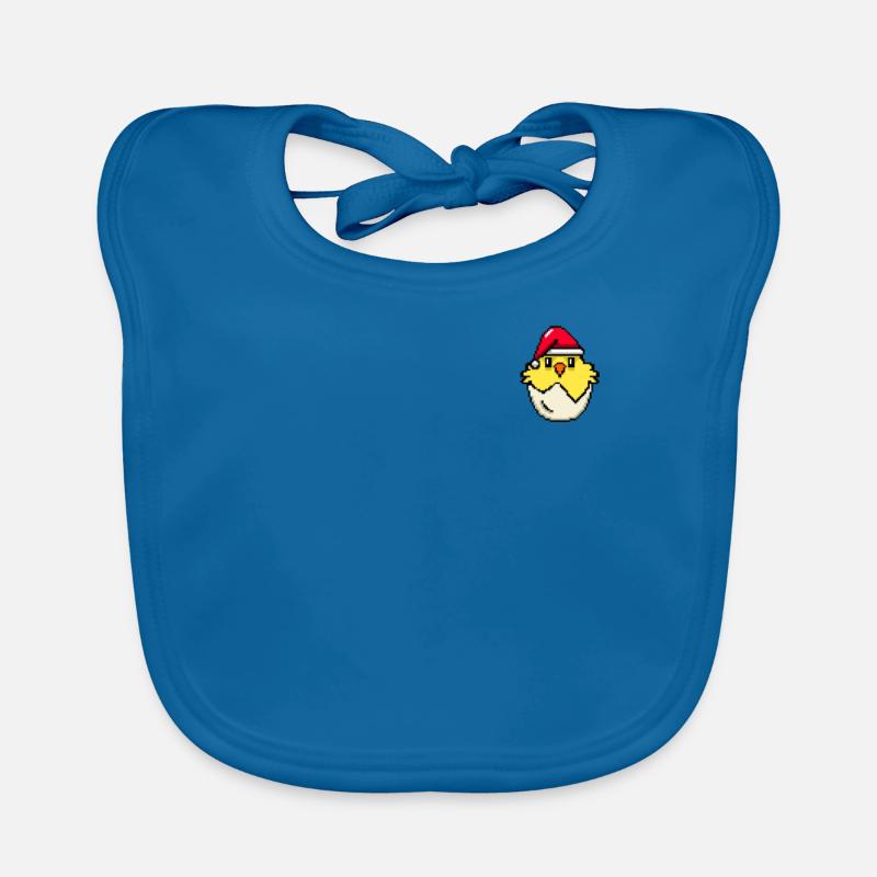 Chicks Pixelated Christmas - Funny Chick Xmas Organic Baby Bibs