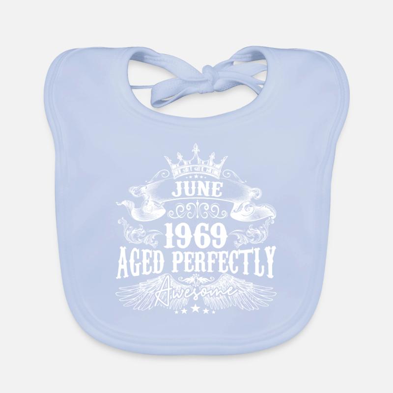 1969| Juni 1969 Geburtstag Perfekt gealtert Baby Bio-Lätzchen