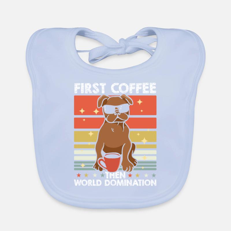 Mops Hund Kaffee Sonnenbrille Baby Bio-Lätzchen