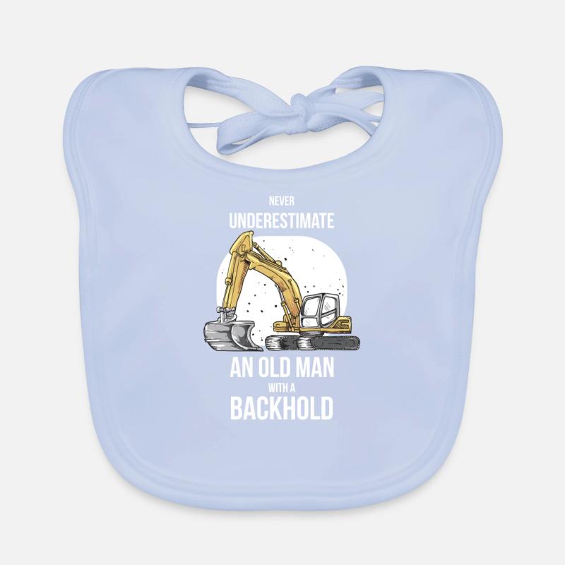 Construction machine machine operator Construction site excavator Organic Baby Bibs
