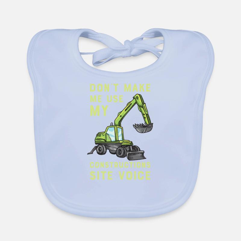 Construction machine machine operator Construction site excavator Organic Baby Bibs