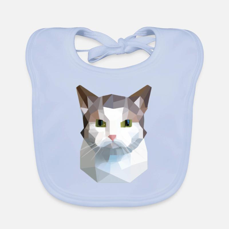 chat mignon bas poly chat blanc gris Bavoir bio Bébé
